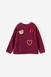 Soft Knit Sweater, BERRY JAM/CHRISTMAS - example image 1