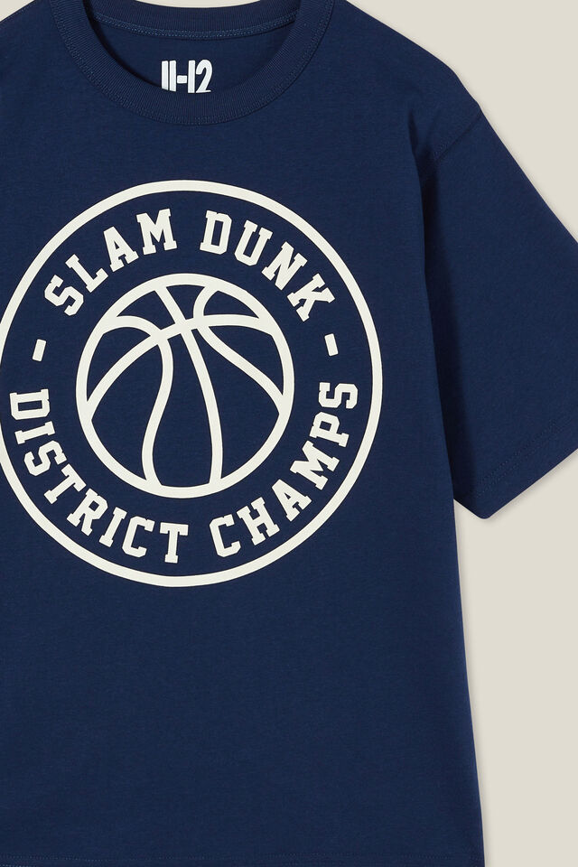 Jono Short Sleeve Print Tee, IN THE NAVY/SLAM DUNK DISTRICT CHAMPS