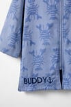 Kids Zip Thru Hooded Towel - Personalised, STEEL/JACQUARD LOBSTERS - alternate image 2