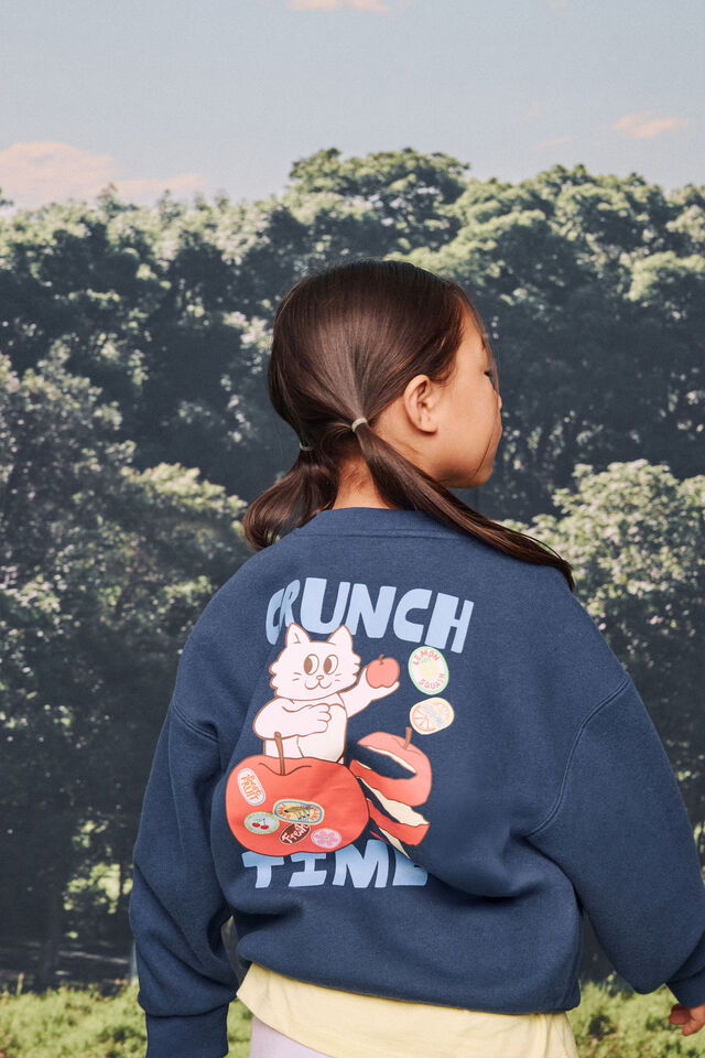 Sammy Oversized Crew, DENIM NAVY/CRUNCH TIME