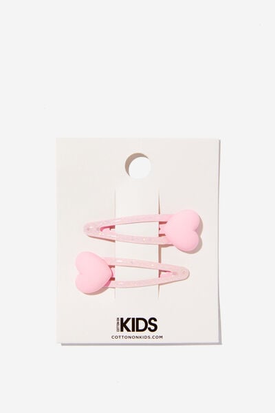 Acessório de cabelo - Sadie Snap Clips, BLUSH PINK/MATTE HEARTS