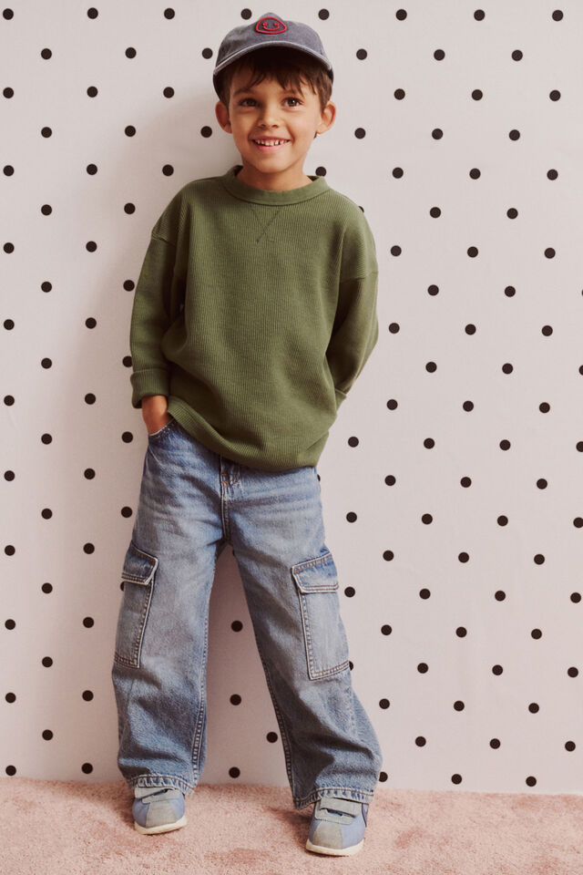 Super Baggy Jean, BLUE HAVEN MID BLUE/CARGO
