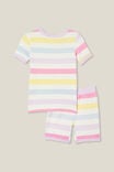 Harlow Super Soft Short Sleeve Pyjama Set, MULTI/BOLD RAINBOW STRIPE - alternate image 3