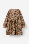 Tessa Fleece Dress, TAUPY BROWN/LEOPARD - alternate image 1