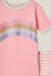 Talia Short Sleeve Pyjama Set, CORAL DREAMS/GLITTER RAINBOW - alternate image 2
