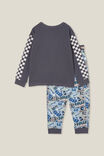 Hot Wheels Ace Long Sleeve Pyjama Set, LCN MAT RABBIT GREY/HOT WHEELS RACE TRACK - alternate image 3