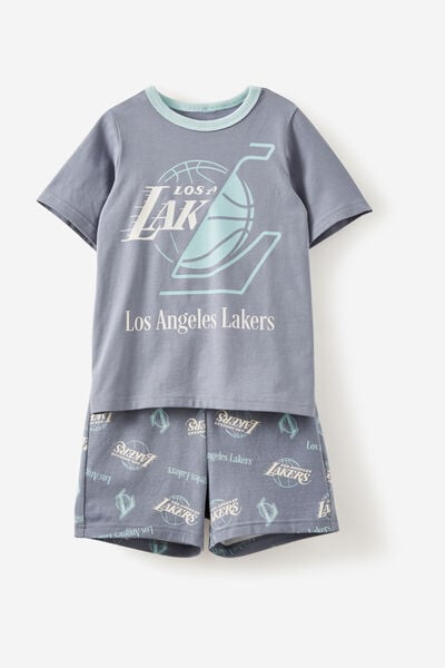 Jordan Short Sleeve Pyjama Set License, LCN NBA STEEL/LAKERS TONAL