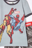 Spiderman Sawyer Super Soft Short Sleeve Pyjama Set, LCN MAR WINTER GREY/ IRON MAN & SPIDERMAN BFF - alternate image 2