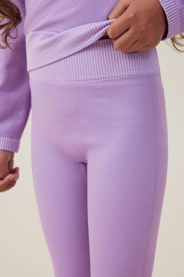Femmora Plain Purple Magic Cotton Spandex (Stretchable) Leggings