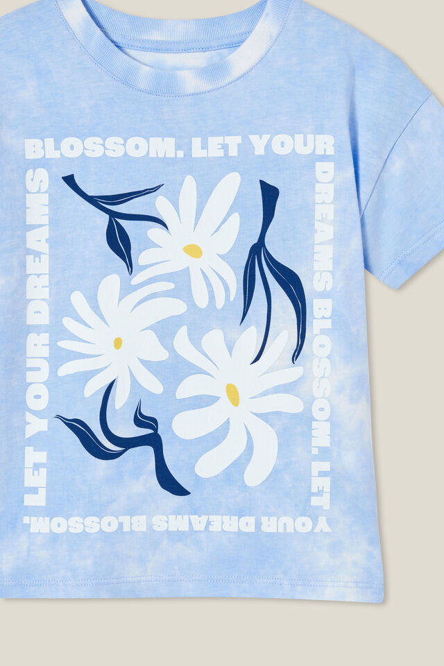 Poppy Short Sleeve Print Tee, DUSK BLUE TIE DYE/DREAMS BLOSSOM