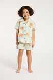 Riley Kids Unisex Short Sleeve Pyjama Set, MALACHITE/GINGERBREAD STRIPE - alternate image 2