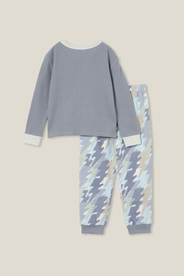 Winston Long Sleeve Pyjama Set, STEEL/SKATER BUNNY