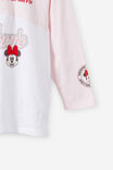 Mickey & Minnie Disney Long Sleeve Drop Shoulder Top, LCN DIS TEA PARTY PINK/WHITE MINNIE RACING - example image 2