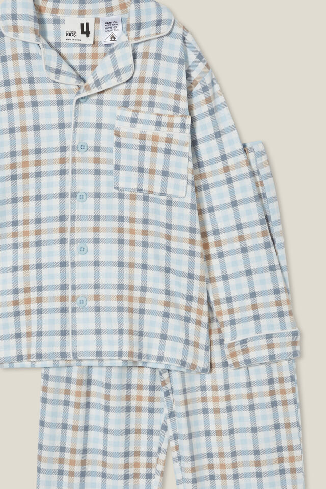 Lucas Long Sleeve Pyjama Set, FROSTY BLUE/ACADEMIA PLAID