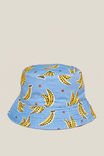 Kids Reversible Bucket Hat, DUSK BLUE/BANANAS - alternate image 1