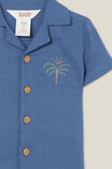 Leo Cuban Relaxed Shirt, PETTY BLUE/TROPICAL PALM TREE - alternate image 2