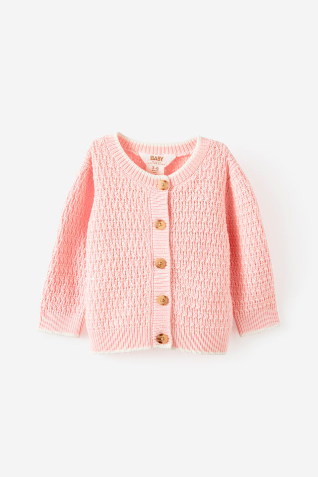 Baby Organic Blend Knit Cardigan, POP PINK