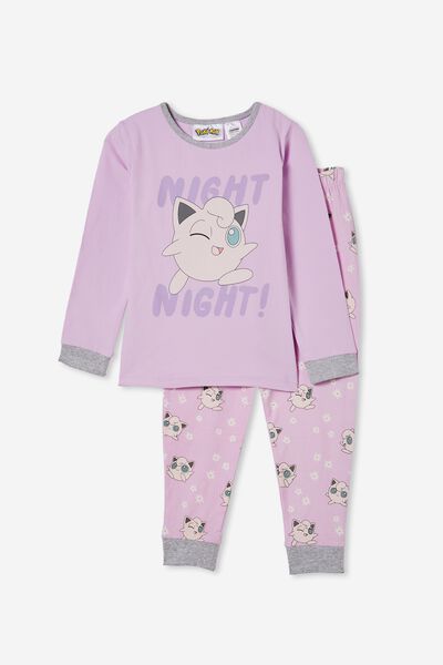 Florence Long Sleeve Pyjama Set Licensed, LCN POK PALE VIOLET / POKEMON NIGHT NIGHT