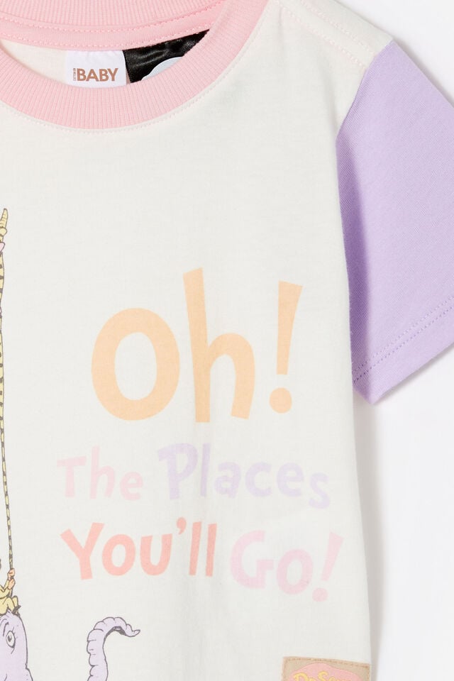 Dr Suess Jamie Short Sleeve Tee, LCN DRS VANILLA/OH THE PLACES
