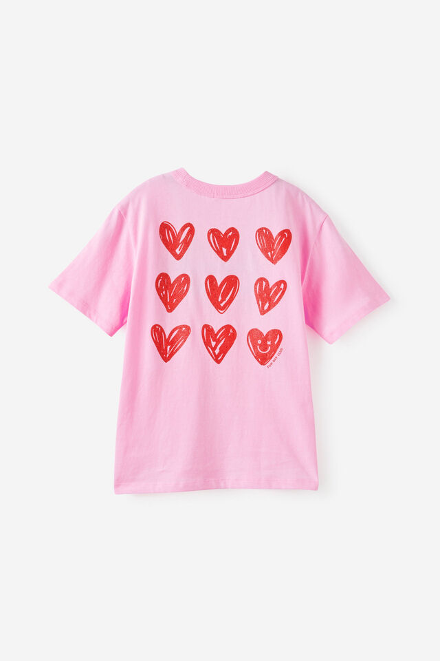 Essential Short Sleeve Graphic Tee, PALE VIOLET/HEARTS DRAWN