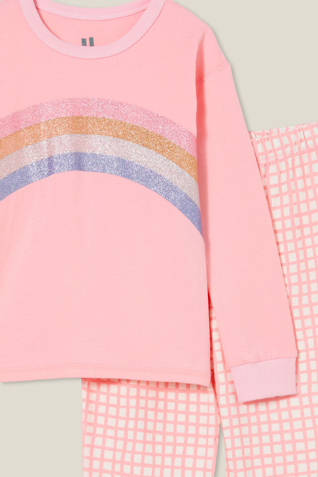 Vanessa Cosy Pyjama Set - Sail Woven Rainbow Stripe