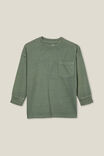 The Essential Long Sleeve Tee, SWAG GREEN WASH - alternate image 1