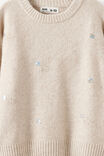 Soft Knit Sweater, OATMEAL MARLE/BLING - example image 2