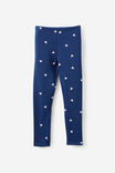 Fleece Legging, DENIM NAVY/HEARTS - example image 1