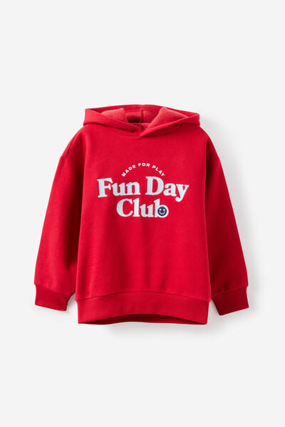 Sammy Oversize Hoodie, HERITAGE RED/ICE BLUE FUN DAY CLUB