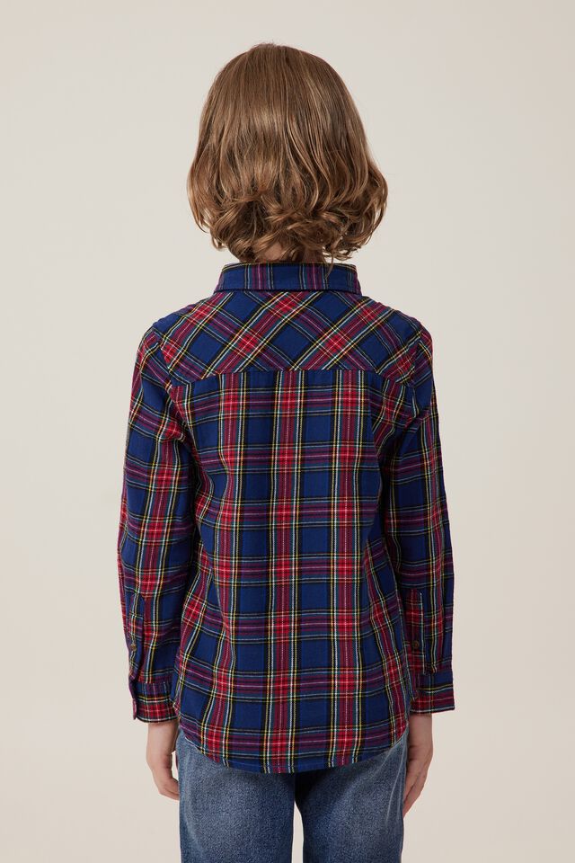 Rugged Long Sleeve Shirt, IN THE NAVY/HERITAGE RED PLAID