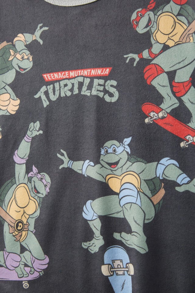 Ninja Turtles Damon Short Sleeve Pyjama Set, LCN NIC RABBIT GREY/TMNT & FRIENDS