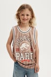 Jurassic Park Basketball Tank, LCN UNI TAUPY BROWN & WHITE STRIPE/JURASSIC P - alternate image 1