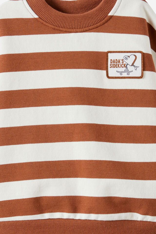 Baby Sweater, CHESTNUT/DARK VANILLA STRIPE DADA S SIDEKICK
