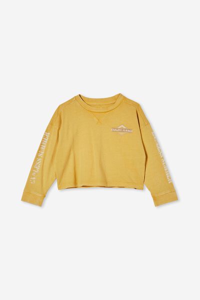 Scout Cropped Long Sleeve Tee, HONEY GOLD/ENDLESS SUMMER