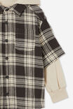 Rugged Long Sleeve Layered Shirt, PHANTOM/PLAID - alternate image 2