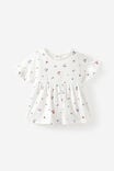 Baby Flutter Sleeve Dress, VANILLA DITSY FLORAL - example image 1