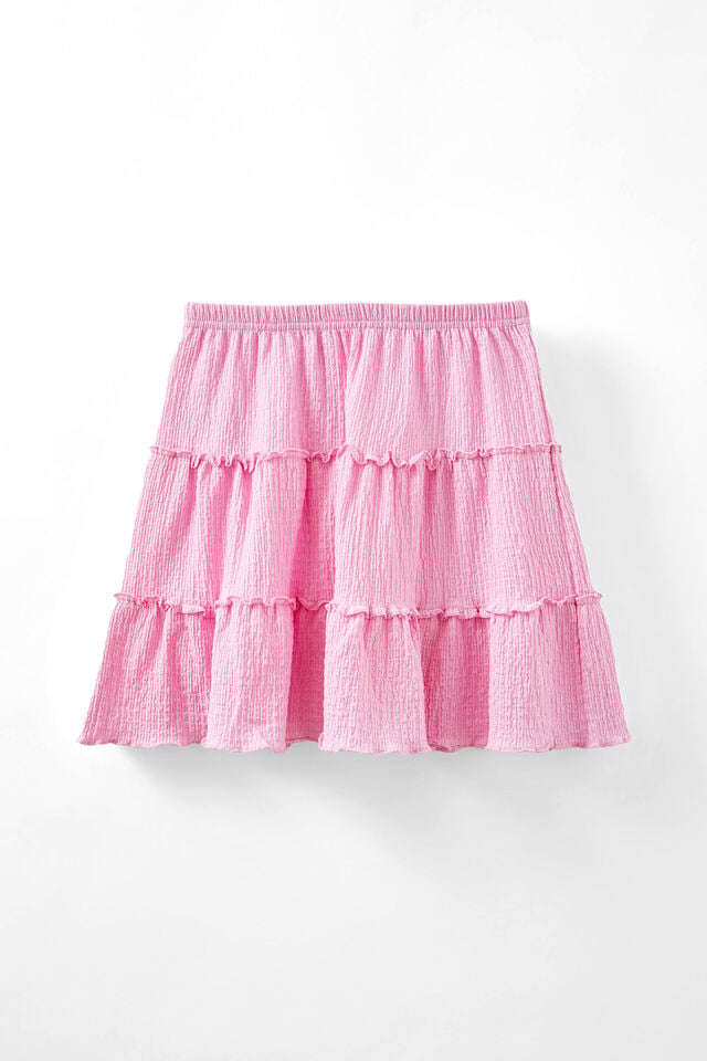 Hallie Tiered Skirt, CALI PINK