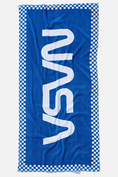 Kids Licensed Towel, LCN NAS NASA/RETRO BLUE CHECKERBOARD