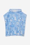 Kids Hooded Towel, AMALFI SHAPES/DUSK BLUE - alternate image 1