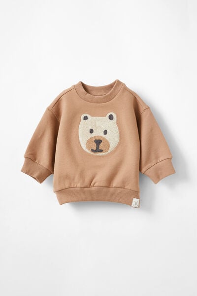 Alma Drop Shoulder Sweater, TAUPY BROWN/TEDDY BEAR