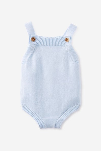 Macacão - Organic Knit Bubbbysuit, WHITE WATER BLUE