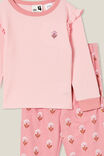 Willow Long Sleeve Flutter Pyjama Set, PINK PUNCH/FLORAL WOOD STAMP - alternate image 2