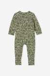 Miffy The Long Sleeve Zip Romper, LCN MIF SWAG GREEN/MIFFY FRIENDS STAMP - alternate image 3