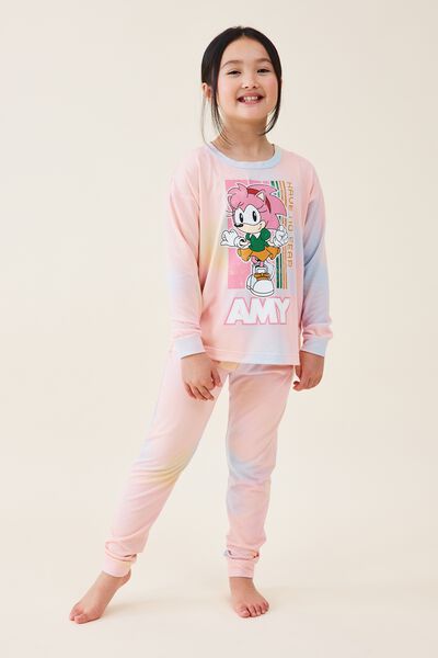 Serena Long Sleeve Pyjama Set Licensed, LCN SONIC MULTI TIE DYE/AMY