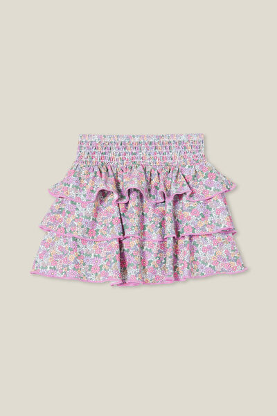 Summer Swim Tropical Skirt, VANILLA/BLAIRE DITSY PINK GERBERA