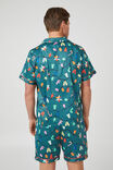 Carter Adults Unisex Short Sleeve Pyjama Set, PINE TREE GREEN/FALALA XMAS LIGHTS - alternate image 3