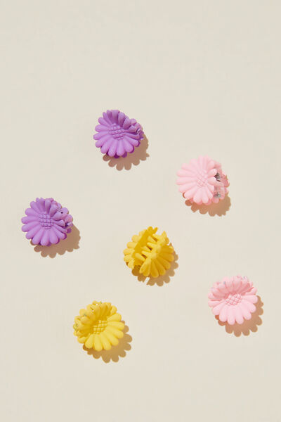 Claudette Claw Clips, BLUSH/LAVENDER/YELLOW DAISIES
