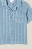 Cabana Short Sleeve Shirt, DUSTY BLUE CROCHET - alternate image 2
