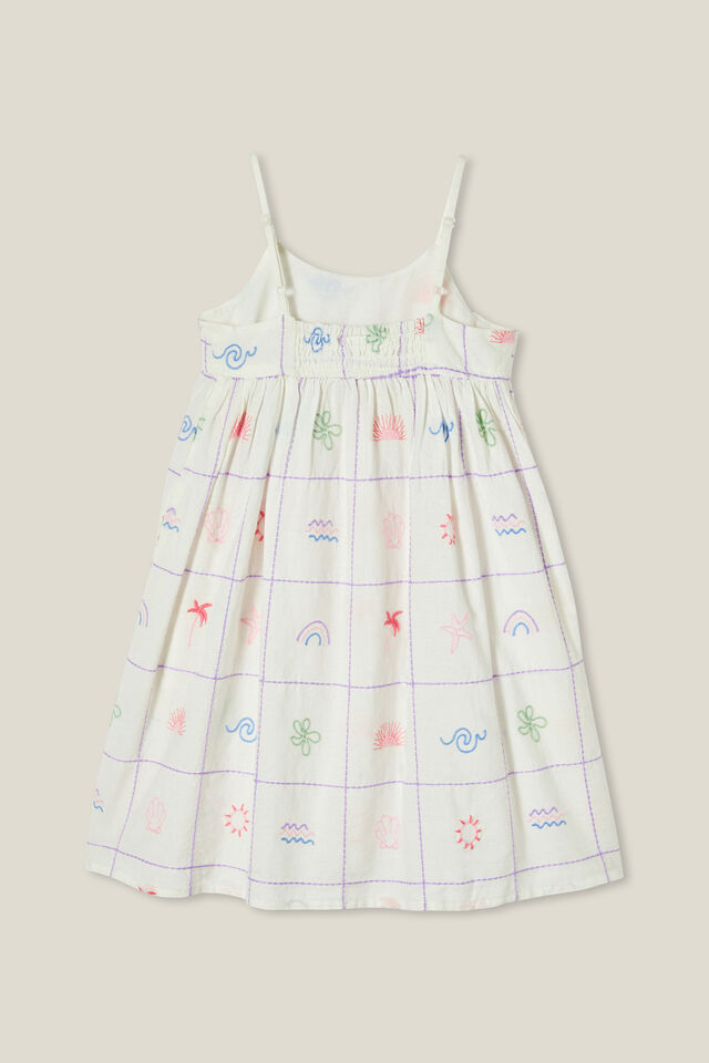 Eloise Sleeveless Dress, VANILLA/SUMMER EMBROIDERY
