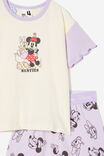 Minnie Mouse Dani Short Sleeve Pyjama Set, LCN DIS VINTAGE LILAC/ BESTIES MINNIE - alternate image 2